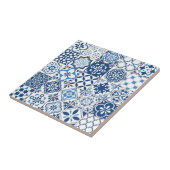  Mediterraan Indigo Blauw Azulejo Mozaïek Tegeltje (Zijkant)