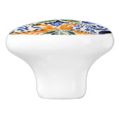 Mediterraan Italiaans Blauw & Geel Bloemen Keramische Knop (Zijkant)