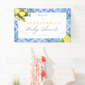 Mediterraan Italiaans Citroen Baby shower Banner (Insitu)