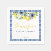 Mediterraan Italiaans citroen bruidsdouche papier Servet (Voorkant)