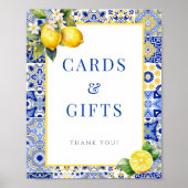 Mediterraan Italiaans Citroen Kaart Geschenken Tek Poster (Voorkant)