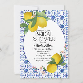 Mediterraan Italiaans Citroen Tegel Bridalshower Kaart