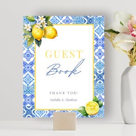 Mediterraan Italiaans Lemon Guest Book Sign Poster