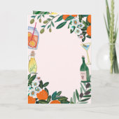 Mediterraan Italiaans Lemon Roze Trouwmenu Bedankkaart (Achterkant)