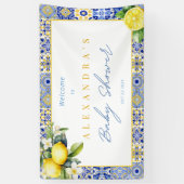 Mediterraan Italiaans Limoen Baby Shower Spandoek (Verticaal)