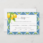 Mediterraan Italiaans tegels, citroentakbruiloft RSVP Kaartje (Voorkant)