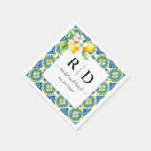 Mediterraan Italiaans tegels, citroentakbruiloft Servet (Hoek)