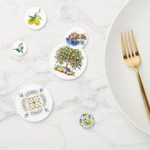 Mediterraan Italiaans thema huwelijksfeesttafel Confetti
