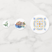 Mediterraan Italiaans thema Trouwtafel Confetti (Achterkanten)