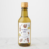 Mediterraan Italiaans Zomer Doodle Mini Favoriet Wijn Etiket (Voorkant)