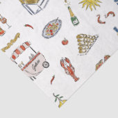 Mediterraan Italiaans Zomer Doodle Tissuepapier (Detail)