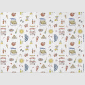 Mediterraan Italiaans Zomer Doodle Tissuepapier (Voorkant)