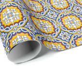 Mediterraan Italië Blauwe Tegels Vrijgezellenfeest Cadeaupapier (Rol Hoek)