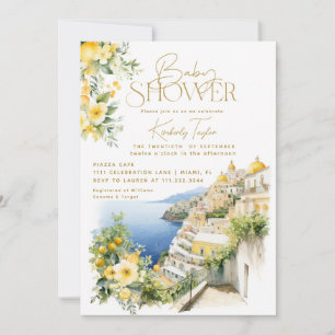 Mediterraan Italië Positano Italiaans Baby shower Kaart