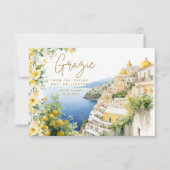 Mediterraan Italië Positano Italiaans Vrijgezellen Bedankkaart (Voorkant)