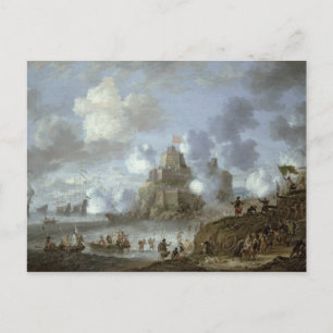 Mediterraan kasteel onder Siege van de Turken Briefkaart