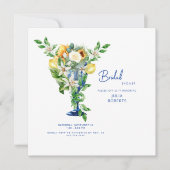 Mediterraan Kobalt Bruiloftsfeest Kaart (Voorkant)