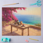 Mediterraan kust tafel decoupage papier (Craft)