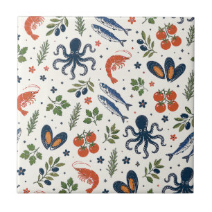 Mediterraan, kustblauw wanddecor, Europees Tegeltje