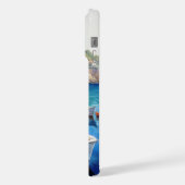 Mediterraan kustdorp met boten – kust iPhone hoesje (Linkerkant)