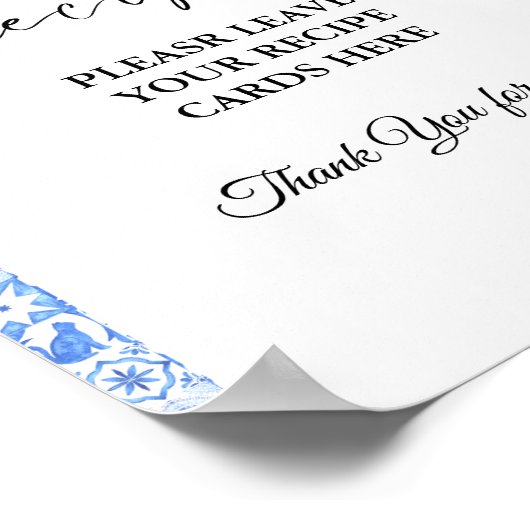 Mediterraan Laat je Recepten Vrijgezellenfeest ach Poster (Hoek)