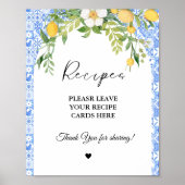 Mediterraan Laat je Recepten Vrijgezellenfeest ach Poster (Voorkant)