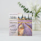 Mediterraan Lavendel Boerderij Land Bruiloft Kaart (Staand voorkant)