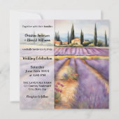 Mediterraan Lavendel Boerderij Land Bruiloft Kaart (Voorkant)