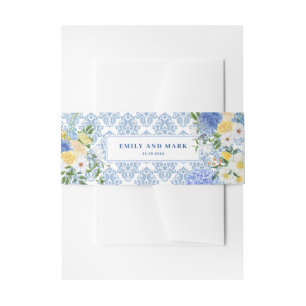Mediterraan Lemon Amalfi kust blauw bruiloft Uitnodigingen Wikkel
