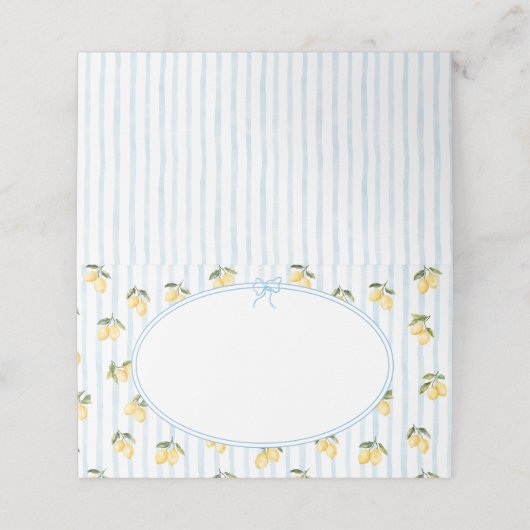 Mediterraan Lemon Blauw Italiaans kaart Plaatskaartje (Buitenkant ongevouwen)