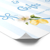Mediterraan Lemon Blue Bows Boeken en geschenken Poster (Hoek)