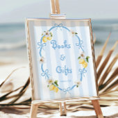 Mediterraan Lemon Blue Bows Boeken en geschenken Poster