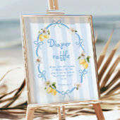 Mediterraan Lemon Blue Bows Luier verloting Poster