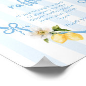 Mediterraan Lemon Blue Bows Luier verloting Poster (Hoek)