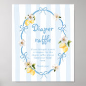 Mediterraan Lemon Blue Bows Luier verloting Poster (Voorkant)