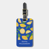 Mediterraan Lemon-patroon Bagagelabel (Voorkant verticaal)