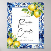 Mediterraan LemonaBruidsdoucherecept Kaart teken Poster (Voorkant)