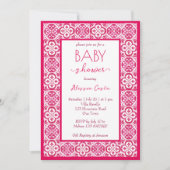 Mediterraan Majolica magenta tegels baby shower Kaart (Voorkant)