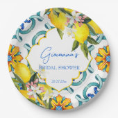 Mediterraan Majolica tegels citroenen vrijgezellen Papieren Bordje (Voorkant)