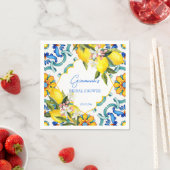Mediterraan Majolica tegels citroenen vrijgezellen Servet (Insitu)