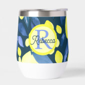 Mediterraan Monogram Naam Chic Citroenen Blauwe Bl (Links)