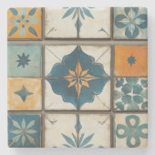 Mediterraan Mozaïek Tegel Stone Onderzetter (Voorkant)