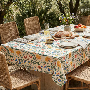Mediterraan Naadloos Bloempatroon Tafelkleed