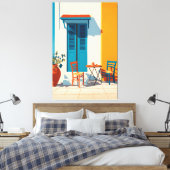 Mediterraan ochtendterras Bliss Canvas Afdruk (Insitu (Slaapkamer))