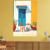 Mediterraan ochtendterras Bliss Canvas Afdruk (Insitu (Woonkamer))