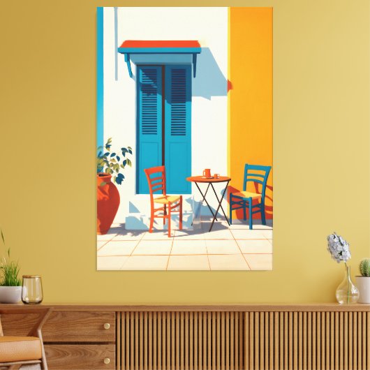 Mediterraan ochtendterras Bliss Canvas Afdruk (Insitu (Woonkamer))