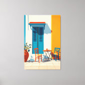 Mediterraan ochtendterras Bliss Canvas Afdruk (Voorkant)