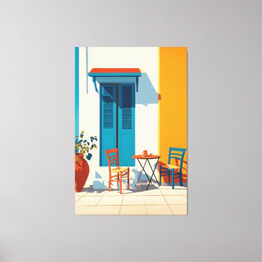 Mediterraan ochtendterras Bliss Canvas Afdruk (Voorkant)