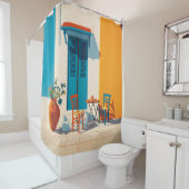 Mediterraan ochtendterras Bliss Douchegordijn (In situ)