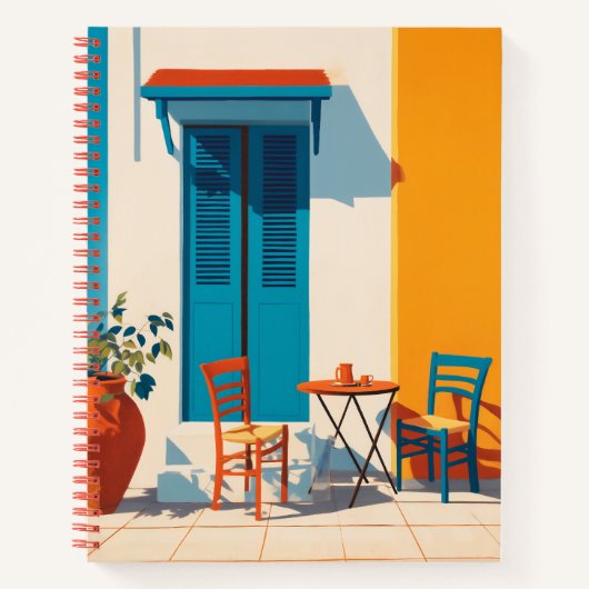 Mediterraan ochtendterras Bliss Notitieboek (Voorkant)